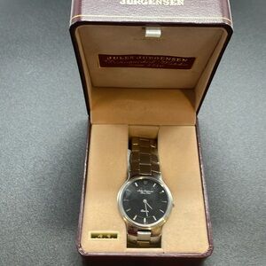 Jules Jurgensen vintage stainless quartz men’s watch with black dial